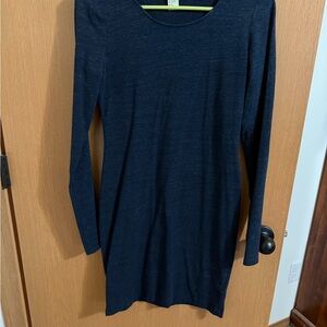 H&M Long Sleeve Knit Dress in Navy